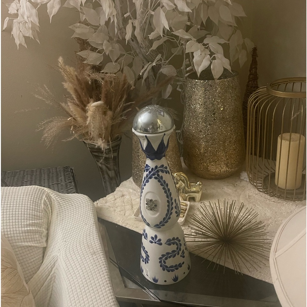 Empty Clase azul tequila bottle